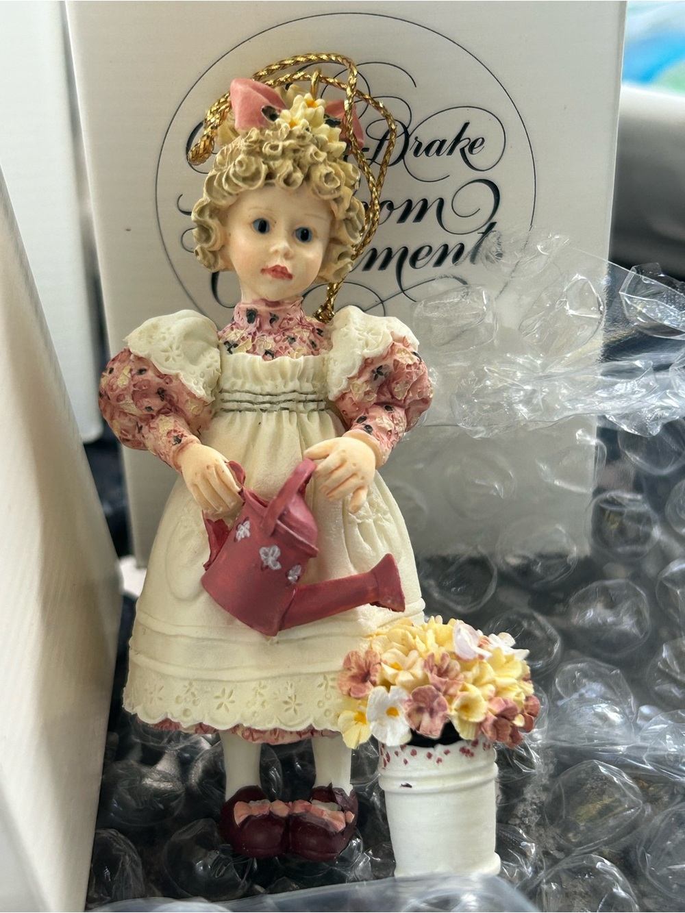 Drake Collection Pink &  Holiday Ornament Mary , Mary quite contrary.